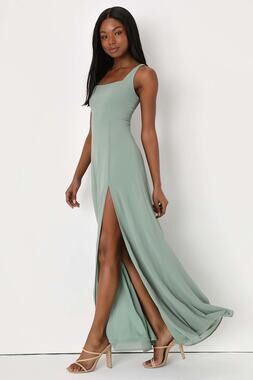 NWT Lulus Remarkable Arrival Sage Brush Sleeveless Maxi Dress Bridesmaid Sz XXL